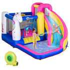 Outsunny - Château gonflable licorne avec gonfleur - 12 pi L x 10,5 pi l x 7 pi H - multicolore-La modélisation de la piscine et le schéma de couleurs attrayant rendent votre enfant plus intéressé . 