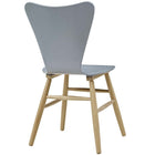 Modway - Cascade Bois Chaise à manger - Gris-Arrière évasé organique contourné