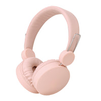 Basic Tech Écouteurs pliables sur l'oreille Bluetooth, pour enfants - Rose-Autonomie de 6 heures