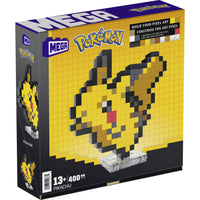 MEGA - Kit de jouets de construction Pokémon Pikachu - Ensemble rétro - 400 pièces-Figurine Pikachu à construire, inspirée du dessin Pixel Art Pokémon officiel