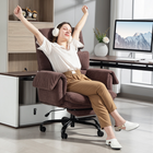 HOMCOM - Chaise de bureau exécutive ergonomique inclinable avec repose-pieds - café-Rembourrage épais (du dossier haut aux accoudoirs) offrant un soutien complet du corps
