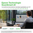 Epson - Scanneur de documents couleur recto verso sans fil WorkForce ES-590W-Technologie Epson ScanSmart AI - conversion intelligente des documents numérisés en données intelligentes exploitables par l’IA, optimisées pour une utilisation par les plus récentes applications d’IA