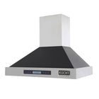 KUCHT KRH3615-K 36 po Hotte murale professionnelle - 900 CFM - Acier inoxydable/Noir-Écran LCD à capteur tactile permettant de choisir la vitesse appropriée