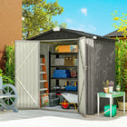 Outsunny - Remise de jardin extérieure 6,5 pi x 4 pi, gris clair-Comprend 4 évents pour une meilleure circulation de l'air, gardant vos outils au sec et sans rouille 
