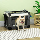 PawHut - Transport pour Animal de Compagnie Pliable 24 po avec Tapis Amovible - Gris-Facile à plier, économise de l’espace lors du rangement