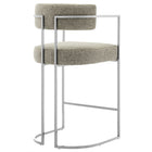 Modway - Huron Dos courbé Tissu et métal Tabouret de comptoir - Blé argenté-Entièrement assemblé