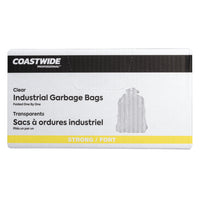 Coastwide Professional - Sacs à ordures - résistants - 35 po l x 50 po L - transparents - Paquet de 125-Pliés individuellement pour une distribution facile