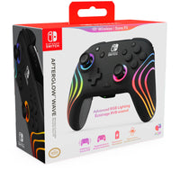 PDP - Manette sans fil Afterglow Wave pour Nintendo Switch – Noire-Éclairage sur mesure - Personnaliser les zones RVB, les effets d'éclairage et les paramètres audio