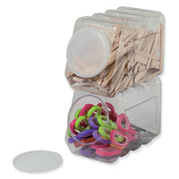 Pacon - Contenant de rangement emboîtable avec couvercle, transparent, 5-1/2 po x 9-1/2 po x 6-3/4 po, paquet de 2-Parfait pour les ciseaux, les objets d'artisanat, les blocs, les objets de manipulation et plus encore