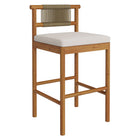 Modway - Eleni Terrasse extérieure Bois de teck Tabourets de bar Ensemble de 2 - Voile-Capsules de pied non marquées