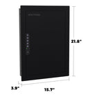 SA Consumer Products - Coffre mural - 21,8" H x 15,7" L x 3,9" P - Noir-Verrou électronique illuminé avec deux clés de secours intégrée.