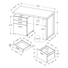 Monarch Specialties - 7648 Bureau 48 po L - Blanc/Simili-Ciment/ Metal Argent/L/R-Garantie limitée de 5 ans contre tout défaut pour votre satisfaction.