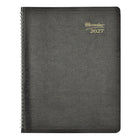 Brownline - 2027 agenda mensuel 14 mois Brownline couverture souple – 11 po x 8 1/2 po – noir-Un mois par page double avec un bloc par jour