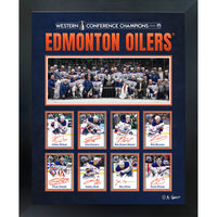 Edmonton Oilers 16x20 PhotoGlass 2025 Conference Champions Replica Signatures - Impression encadree - 20" x 16"-Qualité supérieure - virtual frames