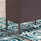 Outsunny - Table de bar en rotin 55 po avec 2 étagères de rangement et structure en acier-Idéale pour les jardins extérieurs, terrasses et arrière-cours
