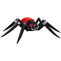 GEMMY - Araignée gonflable d'Halloween avec projection lumineuse Feu et Glace Noir/Rouge - 109 cm x 442 cm-S'illumine grâce à une lumière LED brillante et économe en énergie