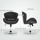 HOMCOM - Chaise de bureau pivotante avec large siège - dossier papillon - gris foncé-Fonction d’inclinaison et réglage en hauteur pour une détente personnalisée 
