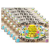 Ashley Productions - Smart Poly Tapis de souris pour ordinateur - 8" x 10" - Chaque abeille occupée est la bienvenue ici - Paquet de 6-Commencez votre journée du bon pied avec ces accessoires élégants et fonctionnels qui arborent des citations inspirantes et des expressions positives.