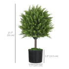 HOMCOM - Plantes artificielles décoratives 21,7 po pour la maison - vert - lot de 2-Le pot de pépinière solide assure une base stable 