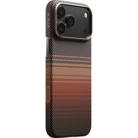 PITAKA - Coque tactile Woven pour iPhone 17 Pro Max - Coucher de soleil-Propulsé par notre technologie exclusive PitaTap