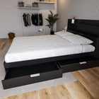 Nexera - Lit de rangement à deux tiroirs Queen Hunter, Noir-Warranty Included: Rest easy with a one-year warranty included, providing added assurance for a stylish and functional upgrade to your bedroom