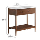 Modway - Zaire 36" Vanette de salle de bain - Blanc noyer-Tiroir compact