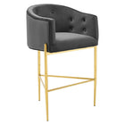 Modway - Savour Touffe Performance Velvet Tabouret de bar - Charbon de bois-Tabouret de bar à table à touffes