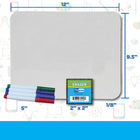 Flipside Products Dry Erase Boards (9" x 12") with coloured Pens & Erasers, Set of 12-Includes 12 coloured pens and erasers