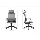 Brassex - Chaise de bureau Jared - Gris-5