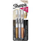 Sharpie - Marqueurs métalliques permanents − Couleurs variées − Paquet de 3-Encre imperméable et à séchage rapide qui ne pâlit pas