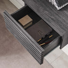 Modway - Render Coin de montage mural Bureau - Charbon de bois-Construction durable en panneaux de particules