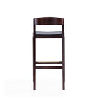 Manhattan Comfort - Klismos tabouret de bar moderne du milieu du siècle de 20" en similicuir noir et noyer foncé-Hauteur du siège : 30,5 po