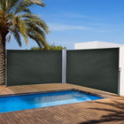 Outsunny - Store latéral double rétractable - gris-Fonction rétractable automatique facilement actionnable avec la poignée
