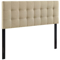 Modway - Lily Tissu rembourré Tête de lit complète, Beige-Tête de lit élégamment touffée