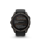 Garmin - fēnix 8 – 51 mm, saphir solaire, titane DLC gris carbone avec bracelet en silicone noir/gris galet-8