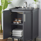 Modway - Augusta 24" Vanette de salle de bain - Gris Noir-Trous centraux de 8 pouces