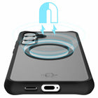 ITSKINS - Coque Givrée Hybrid_R Compatible avec Accessoires Magnétiques pour Samsung Galaxy S24 - Noir-Protection contre les chutes premium – jusqu'à 3m/10ft