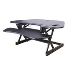 Rocelco - Rehausseur de bureau d'angle réglable assis/debout de 46 po avec support pour double écran - Noir-S'élève à 18" au-dessus de la surface du bureau et s'abaisse à 5"