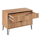 Manhattan Comfort - Dumbo table de chevet moderne 1 tiroir et commode 3 tiroirs - brun doré - ensemble de 2-Assemblage « Snap It » Comprend des rainures internes de haute qualité pour un assemblage simple, aucun outil requis