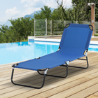 Outsunny - Chaise longue pliante - chaise de bronzage 5 positions - bleu-Cet ensemble de patio offre des dossiers et accoudoirs de soutien pour une assise confortable et stable