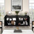 Hudson&Canal - Table buffet Mansfield 68" L - Grain noir-Dimensions du produit : 15,5" L x 68" l x 29" H