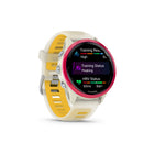 Garmin - Forerunner 570 - 42 mm, aluminium framboise avec bracelet translucide os/mangue-ÉCRAN AMOLED ET CADRE EN ALUMINIUM - Il s'agit de notre écran tactile AMOLED le plus lumineux avec des commandes à boutons et un cadre en aluminium disponible dans les tailles 42 mm et 47 mm.