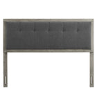 Modway - Draper Touffe Tissu et bois Tête de lit King, Charbon de bois gris-Options de cadre de lit interchangeables