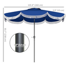 Outsunny - Parapluie de marché ventilé avec UPF 30+ - 9 pi - bleu-Auvent inclinable dans deux directions selon vos préférences
