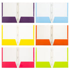 JAM Paper - Chemises plastifiées brillantes à deux pochettes avec fermoirs à griffes métalliques - couleurs tendance assorties - Paquet de 6-Quantité : 6 par paquet l Un pour chaque sujet et projet