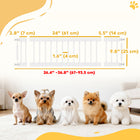 PawHut - Barrière pour Chien 26"-37" L avec Barrière pour Animal de Compagne 10" H et 2 Extensions - Blanc-Des tiges supplémentaires empêchent les chiens de se faufiler par les bords