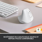 Logitech - Lift Souris Ergonomique Verticale - Blanc-Dites oui au confort : Reposez-vous sur la souris verticale Lift toute la journée, avec une prise en main agréable et un repose-pouce pour toujours plus de confort