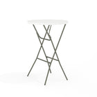 Flash Furniture – Table bistro pliante ronde de 31,25 po, blanc avec tréteaux gris fini poudré (DADYCZ80R2BARRE)-Table commerciale prête à l'emploi