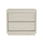 Manhattan Comfort - Table de nuit contemporaine Navis 26" à 2 tiroirs - Chêne blanchi-La finition aspect bois offre une apparence chaleureuse et naturelle prisée dans la conception de meubles modernes