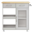 Modway - Culinary Chariot de cuisine avec barre à serviettes, Gris clair naturel-Assemblée requise
